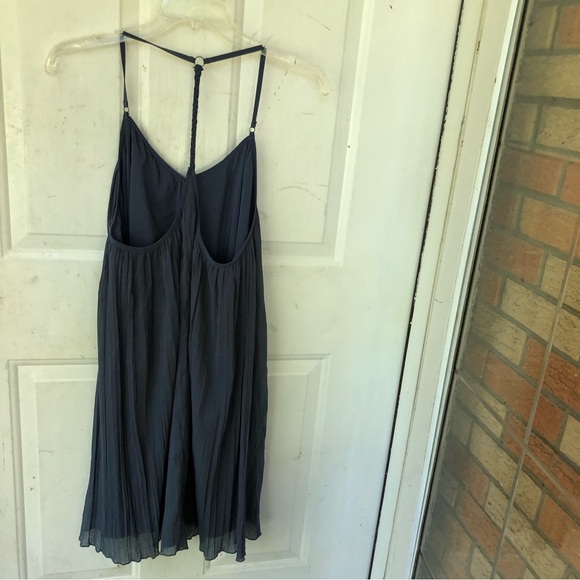 Abercrombie & Fitch A&F Pleated short loose shift dress accordion blue medium - Picture 8 of 8
